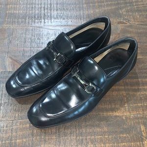 Salvatore Ferragamo Gancini Bit Leather Loafers